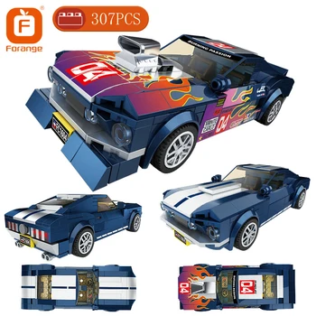 

Forange Building Blocks Super Car Technic Speed Champions Mini Mustanged Pull Back Vehicle Model Bricks Birthday Gift for Boys
