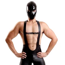 LinvMe цельный костюм Сексуальная мужская майка без рукавов Camisole Cool Tight Motocycle Chaparejos искусственная кожа плюс размер плечо прямой