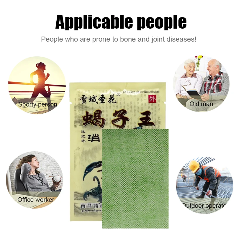 Pain Relief Patch 80Pcs/10 Bags Chinese Scorpion Venom Extract Plaster for Knee Joint Body Rheumatoid Arthritis Pain Relieving Medical Patches