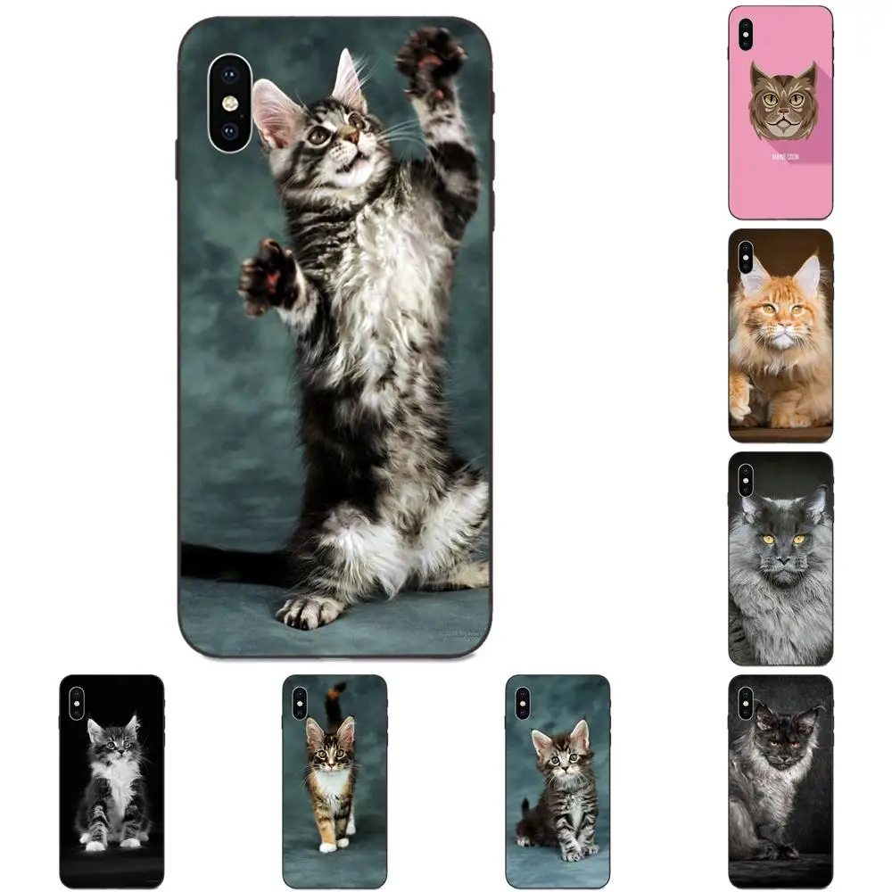 Pet Maine Coon Cat Silver Cover For Galaxy C5 C7 J1 J2 J3 J330 J5 J6 J7 J730 M20 M30 Ace Core Max Mini Plus Prime Pro | Мобильные