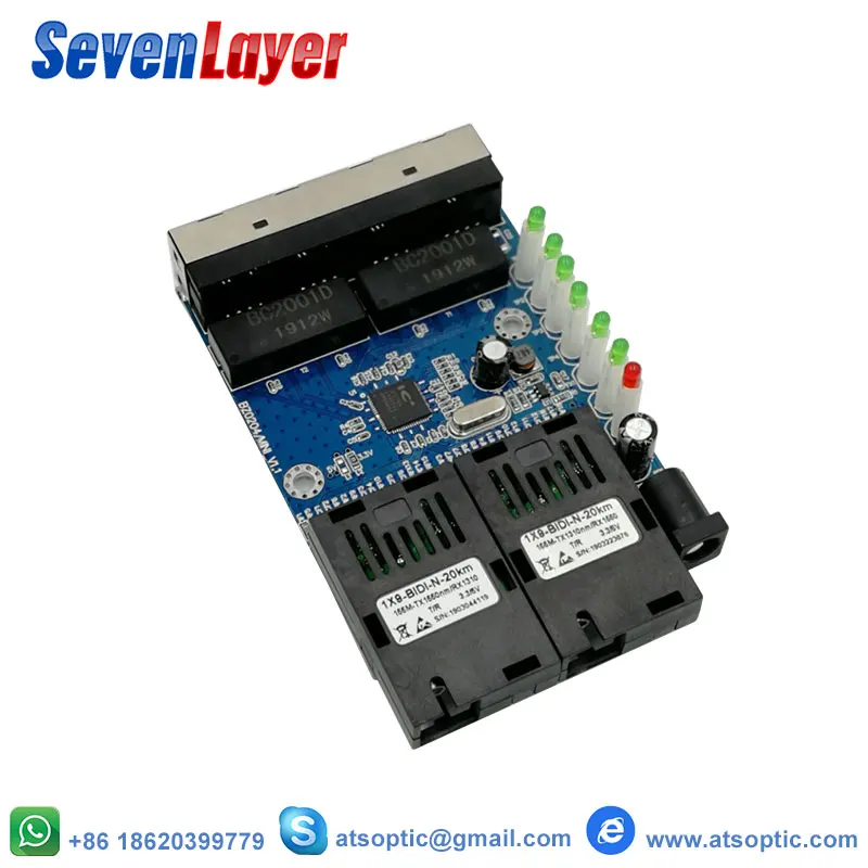 Ethernet коммутатор волоконно оптический медиа конвертер один режим 4 RJ45 и 2 SC