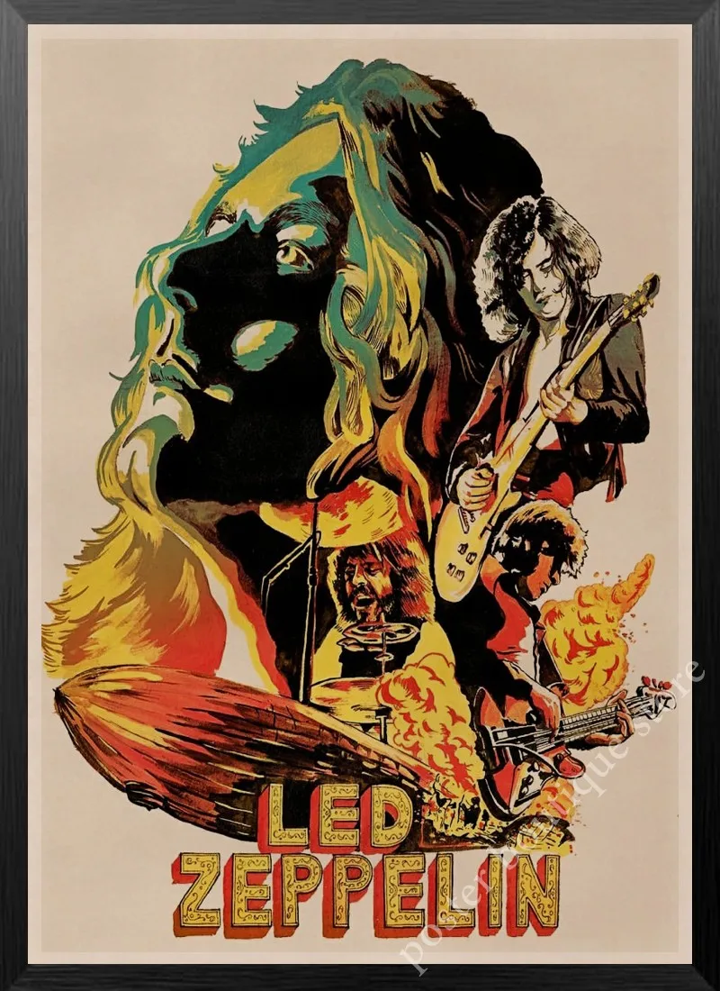 Led Zeppelin рок-н-РОЛ постер, Jimmy страница, Роберт Плант винтажные наклейки домашний Декор наклейки на стену девять процентов/4 - Цвет: 22