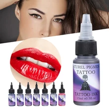 7 Colors 15ml/bottle Safe Natural Plant Tattoo Ink Longlasting Pigment Semi-Pernament Makeup Inks Supplies For Professional Use
