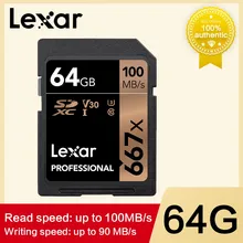 Lexar 667x sd-карта 256G 64G 128G карта памяти SDXC класс 10 tf-карта C10 UHS-I 100 МБ/с./с флеш-карта для камеры Full HD