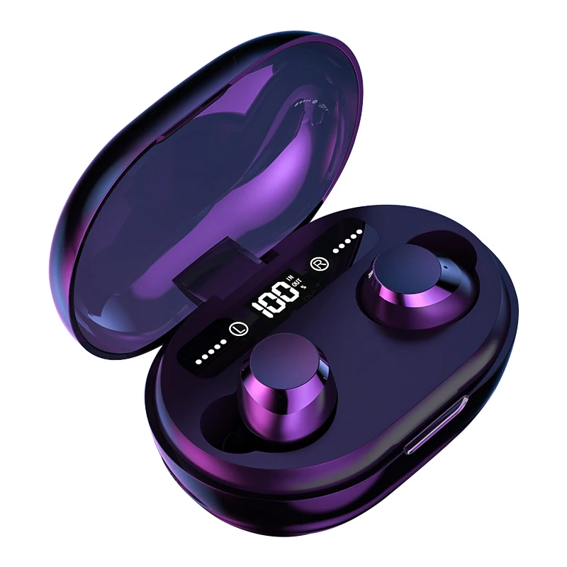 Black IPX5 Водонепроницаемый TWS Bluetooth 5,0 беспроводной наушник светодиодный дисплей 3000 мАч банк питания может заряжать для телефона сенсорный контроль гарнитуры - Цвет: Black