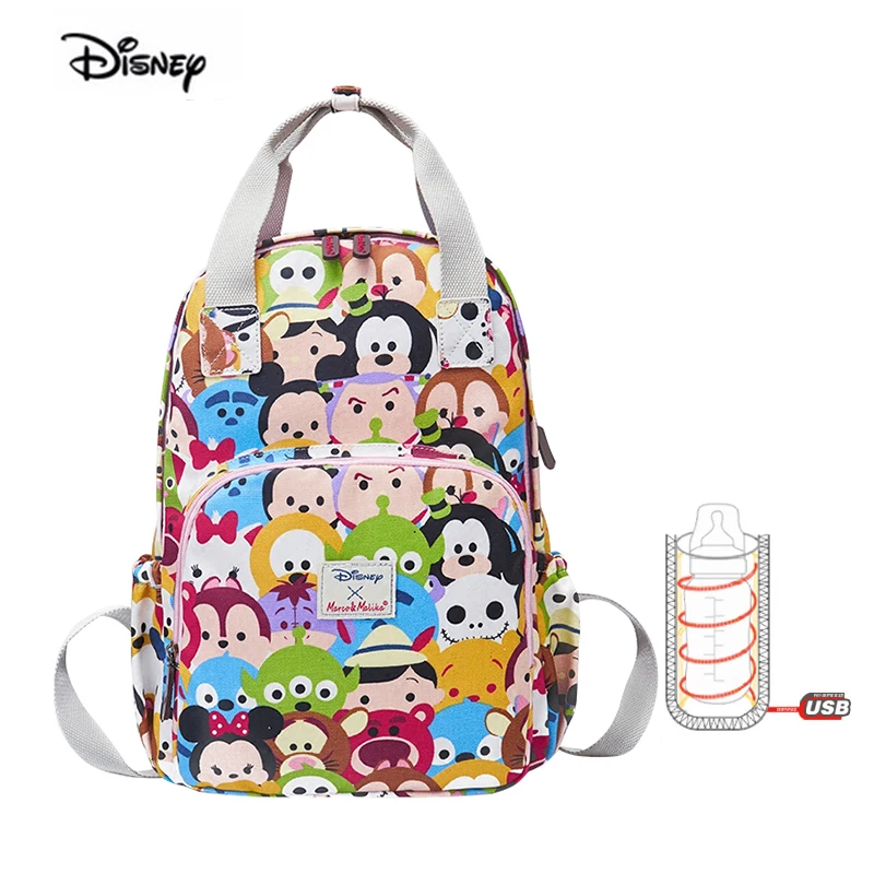 

Disney Diaper backpack Baby Backpack For Mom Cartoon Print Double Shoulder Thermal Maternity Nappy Bag Nylon Light Free Shipping