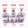 10Pcs Brass 3 in 1 BNC Male Q9 Crimp 50Ω RG58 RG59 RG60 RG142 RG400 LMR195 RF Coax Cable Straight Connector for CCTV Cameras 1