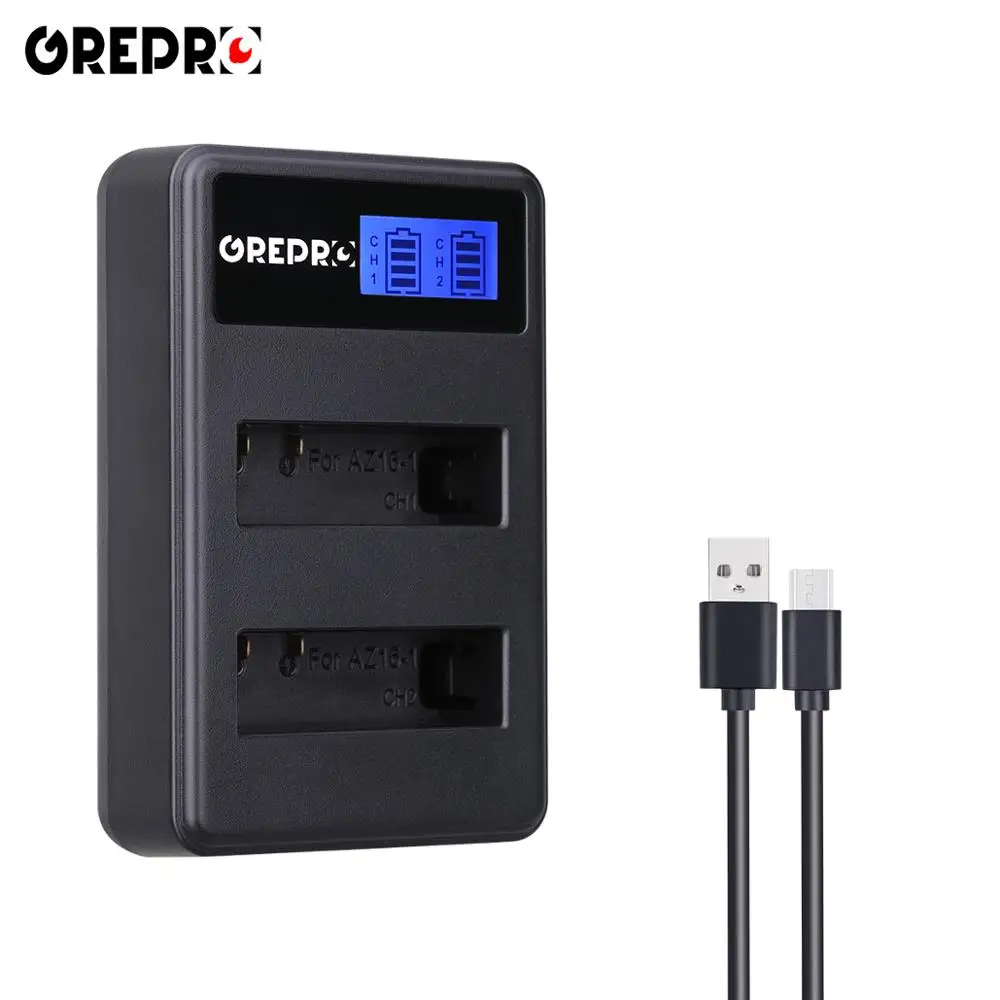 GREPRO AZ16-1 AZ16 1500mA батарея для Xiao YI 2+ lcd USB двойное зарядное устройство для Xiaoyi экшн-камеры аккумуляторная батарея и зарядное устройство