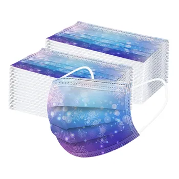 

100PC Christmas Print Christmas Adult Disposable Dust-proof Protective Cartoon Printing Mask Mascarillas Desechable Adultos Mask