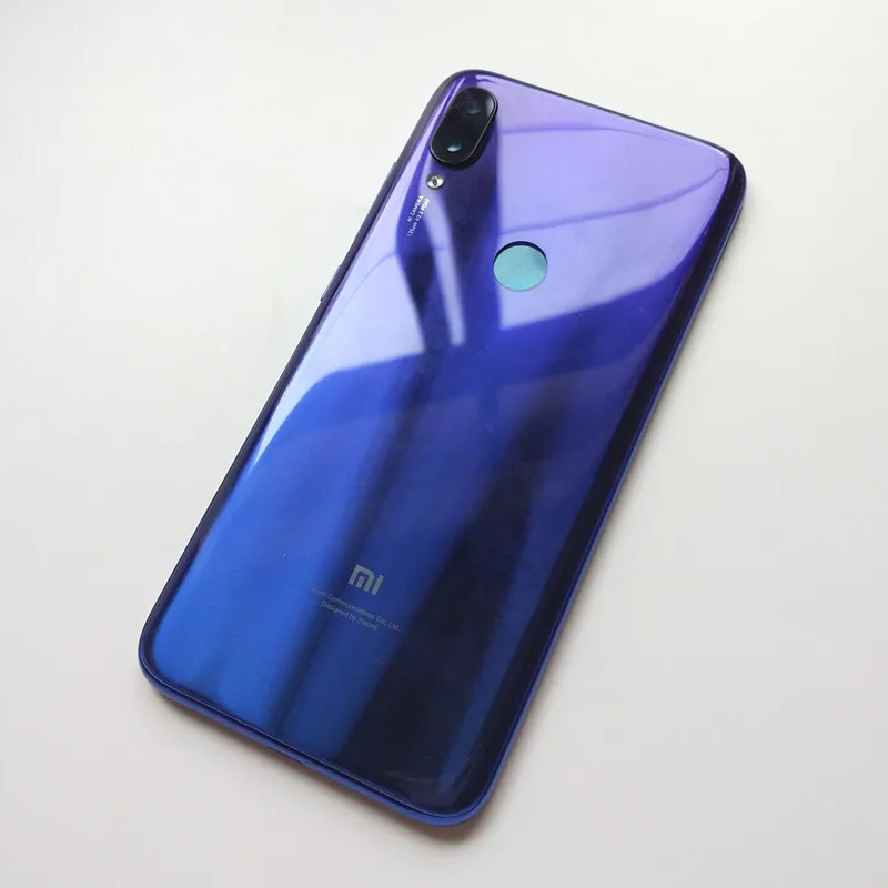 Официальный чехол из поликарбоната для Xiaomi Mi Play Back корпус батареи Чехол для Xiaomi Mi Play запасные части+ логотип - Цвет: Синий
