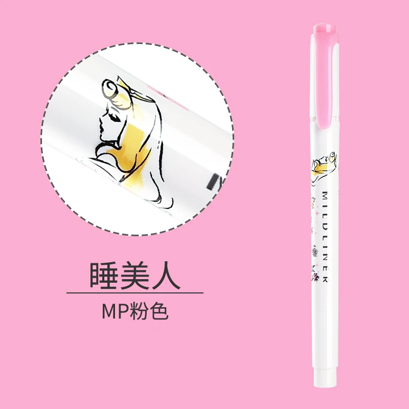 PINK-MP 1 шт Япония Зебра WKT7 принцесса стиль ограниченная двойная головка высокий светильник er Mildliner светильник-цвет ed Маркер Знак ключ цвет ручка WKT12 - Цвет: PINK-MP