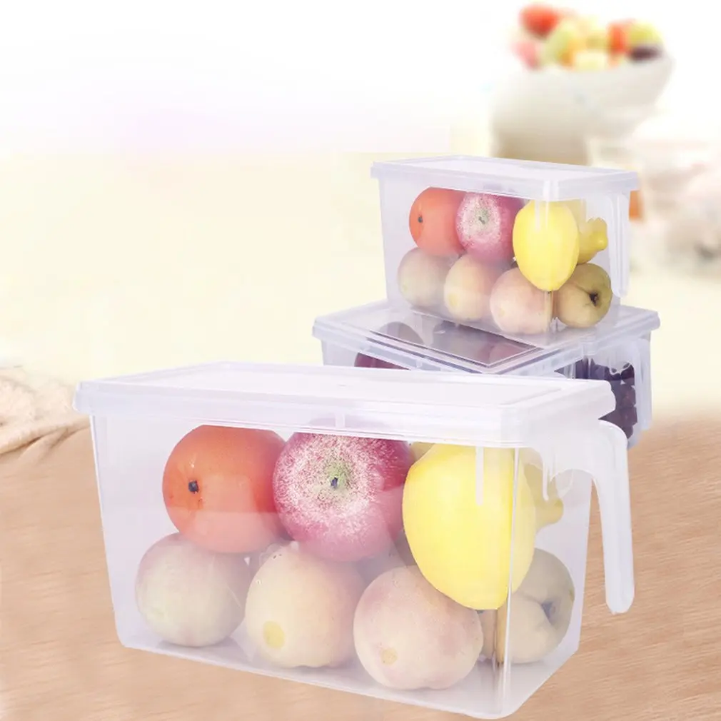 Горячая коробка для хранения холодильника прозрачная пластиковая кухонная коробка для фруктов и яиц коробка для хранения с крышкой для хранения холодильника