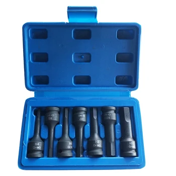 

7Pieces 3/8inch Drive Hex Impact Socket Bits H4 H5 H6 H7 H8 H10 H12 Metric Hex Hex CR-MO Ratchet Bit Socket Set