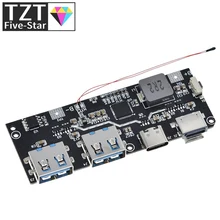 Qc4.0 qc3.0 led duplo usb 5v 4.5a 22.5w micro/tipo-c usb banco de potência móvel 18650 módulo de carregamento temperatura/proteção de circuito
