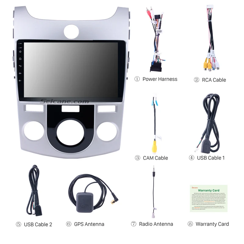 Excellent Seicane Android 9.0 9" Quad-Core Car Radio Touchscreen GPS Multimedia Player for 2008 2009 2010-2012 KIA Forte MT with FM 2