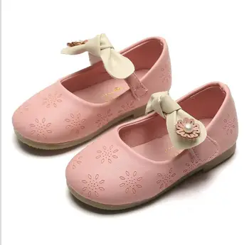 

Girls small leather shoes 2019 autumn new children's bow baby shoes soft bottom little girl princess shoes