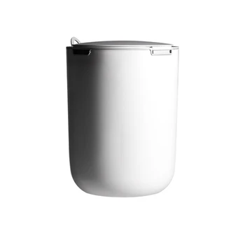 

6L Press-Type Garbage Can Premium Water-Resistant Waste Bins Trash Can with Lid for Home Kitchen Toilet White