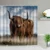 Highland Cow Theme Занавески Для Душа 3D Печать Водонепроницаемая Ткань Дикая Природа Животные Ванная Комната Занавес Набор Ванна Арт Декор С Крючками