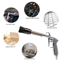 Автомобильный пистолет для чистки салона, пистолет-распылитель, Воздушный пистолет для глубокой очистки, инструмент для мытья автомобиля с щеткой, трубчатой головкой, пескоструйный аппарат, воздушная щетка