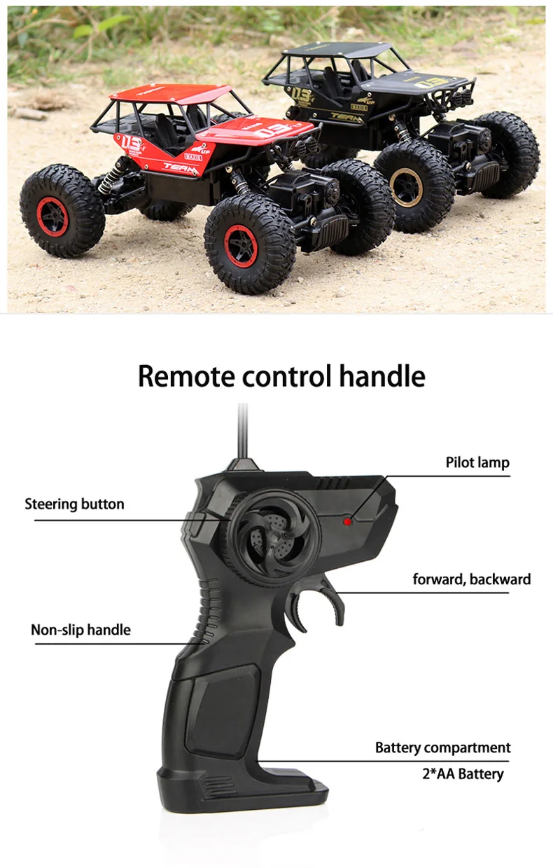 1:18 4WD RC автомобиль игрушки обновленная версия 2,4G радио управление Багги грузовики внедорожные двойные двигатели привод Bigfoot модель автомобиля для детей