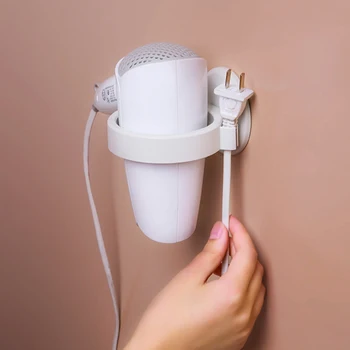 

Bathroom Hair Dryer Rack Wall Mounted Hairdryer Holder Toilet Adhesive Holder Rack Stand Organizer For Hairdryer Home Organozer