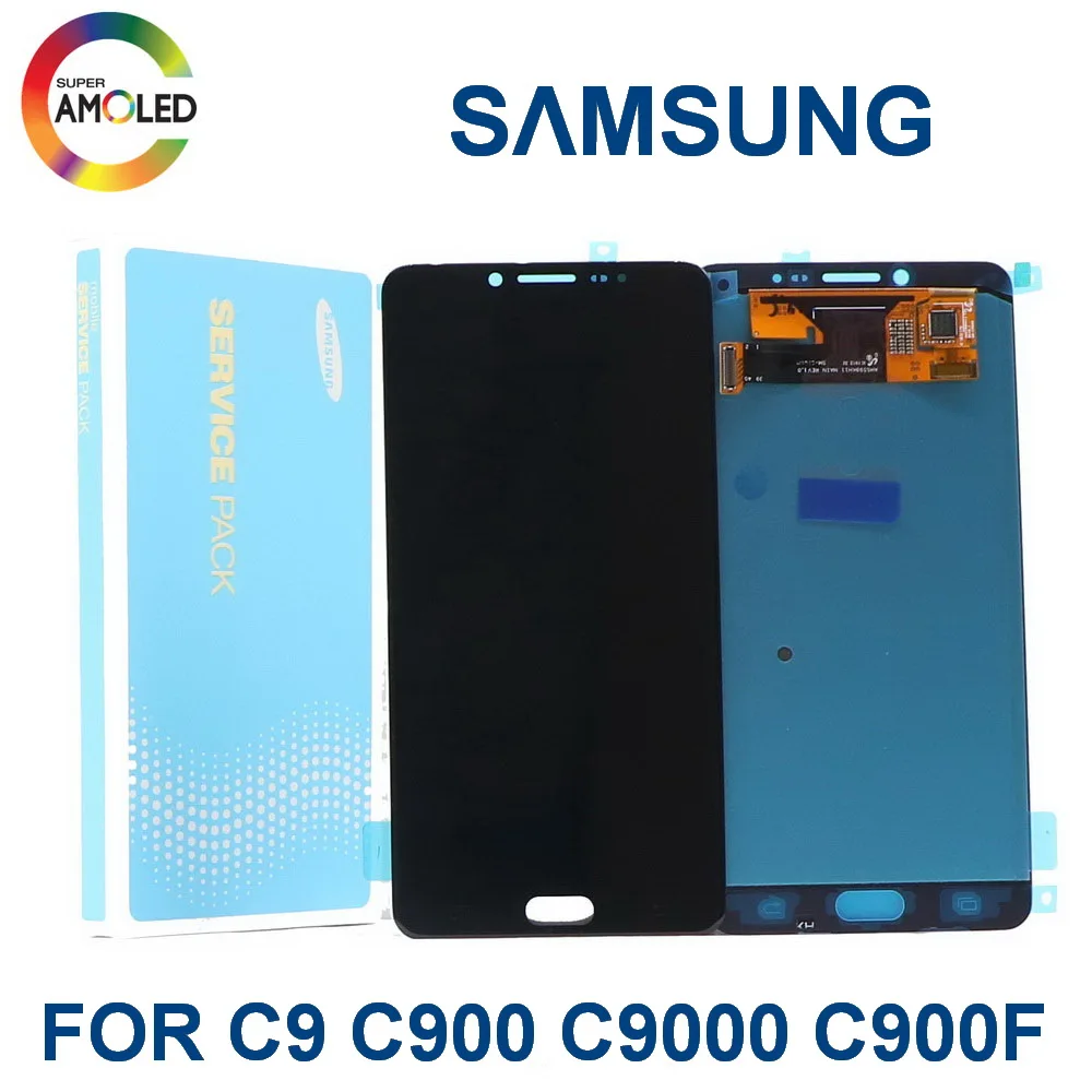 100% оригинал 6 0 &quotсупер AMOLED lcd для SAMSUNG Galaxy C9 Pro C9000 дисплей сенсорный экран