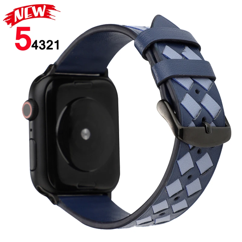 Кожаный ремешок для Apple watch band 44 мм 40 42 38 correa iwatch 4 5 3 2 спортивный браслет аксессуары