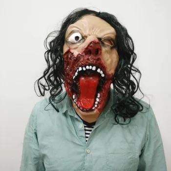 

Frighten Halloween Latex Mask Headgear Bloody Halloween Party Supplies Decoration Scary Prop Latex Halloween Mascaras De Terror