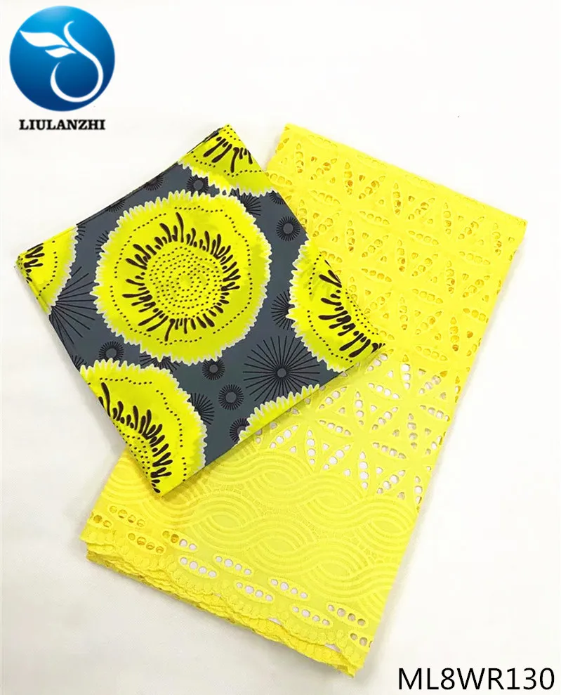 BEAUTIFICAL Хлопок Кружева принты воск Анкара 3 ярдов+ сухая кружевная вуаль 2,5 ярдов платье Швейные Африканские кружева ML8WR117-135