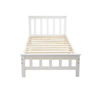 

Fast Delivery Panana Modern Bedroom Double Bed 3ft /4ft6 Wooden Frame White Strong Basic Kids/Adult Sleeping Bed Home Furnitures