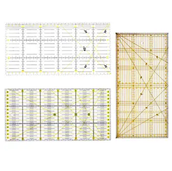 

1 Piece 30cm*15cm Patchwork Ruler Cutting Ruler Thickness 3mm Patchwork Tool Double Color Large Rectangle Ruler DIY Tool