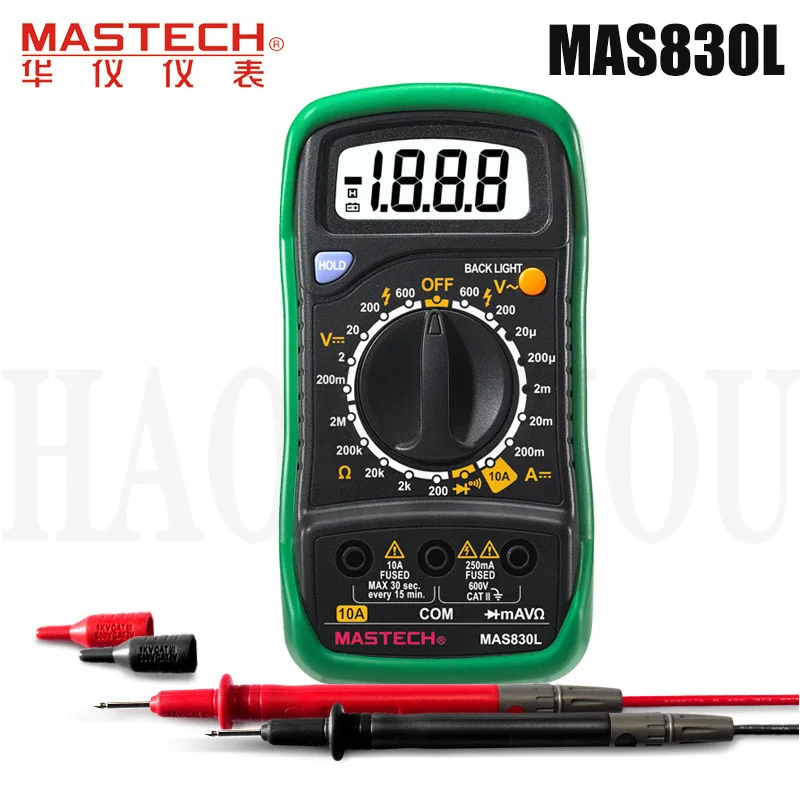 MASTECH MAS830L карманный цифровой мультиметр с сопротивлением AC/DC тестер напряжения