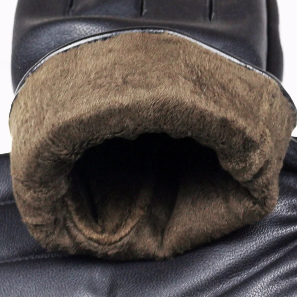 Windstopers Handschoenen унисекс Зимние теплые модные мужские зимние теплые кожаные перчатки с мягкой подкладкой варежки W1209