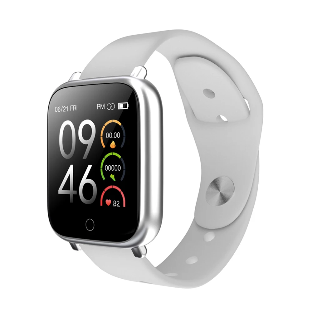 Silver Q1S смарт-браслет Bluetooth водонепроницаемый фитнес-трекер Браслет кровяное давление сердечный ритм фото SMS напоминание умный спортивный браслет - Цвет: Silver