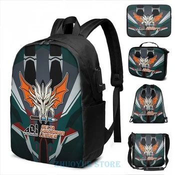

Funny Graphic print Macross Delta Leader USB Charge Backpack men School bags Women bag Travel laptop bag