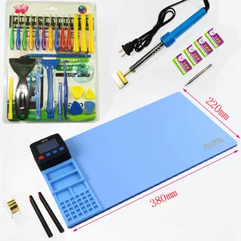 

34in1 Repair Opening Tool kit + 220V Heating Station for Opening Remove LCD Separator Touch Screen HBP280 UV Glue T-Tip Blade