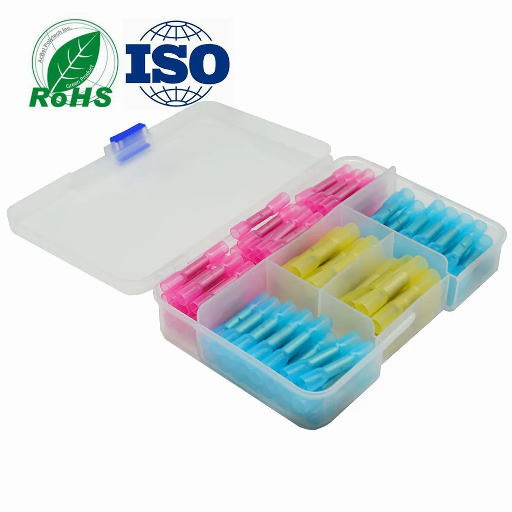 

100 Pcs Heat Shrink Terminals Waterproof Butt Connectors Sleeve Tube Electrical Wire Insulated Wire Connectors
