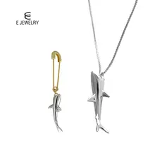 Ювелирные изделия, 925 пробы, серебро, простой темперамент, ювелирный набор, Акула, личность, женские модные серьги, новинка