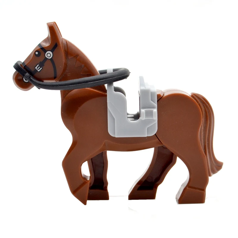  WW2 War Horses Black White Brown MOC Bricks Part Building Blocks Military Accessories Gifts Toys fo