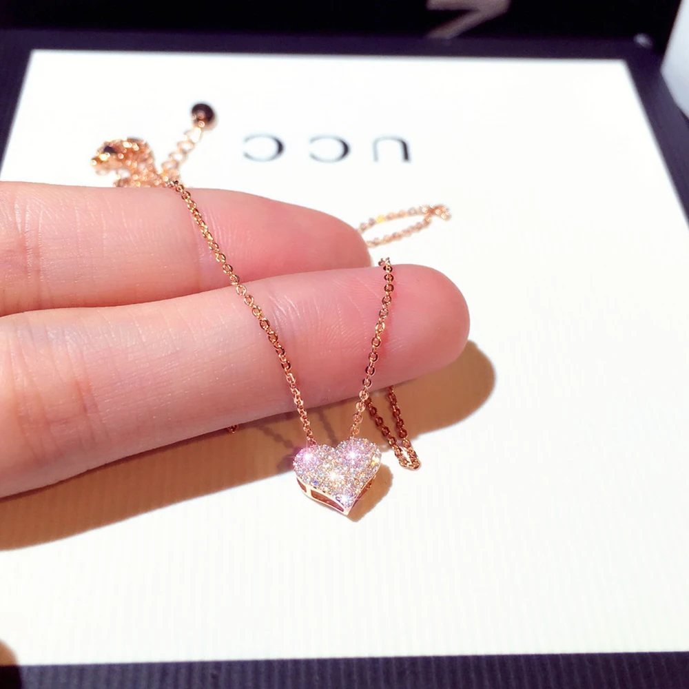 Good Deal Necklace Pendant Jewelry Choker Zircon Heart-Shape Wedding-Bridal Women High-Quality YDwpeK1NKzo