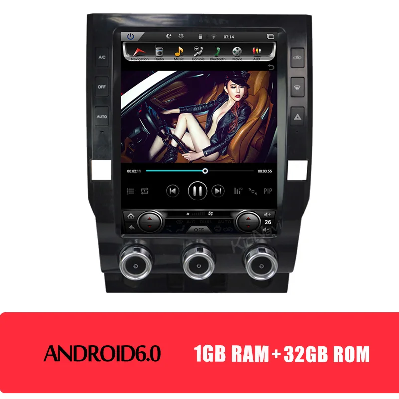 KiriNavi вертикальный экран Tesla стиль 12," Android 8,1 автомобильный dvd-плеер для Toyota Tundra Автомагнитола авто gps навигация - Цвет: Android Car Radio