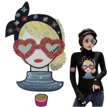 Нашивка с блестками на заказ Модные женские аксессуары для одежды Diy аппликации железные нашивки для одежды наклейки Parches ropa Naszywki