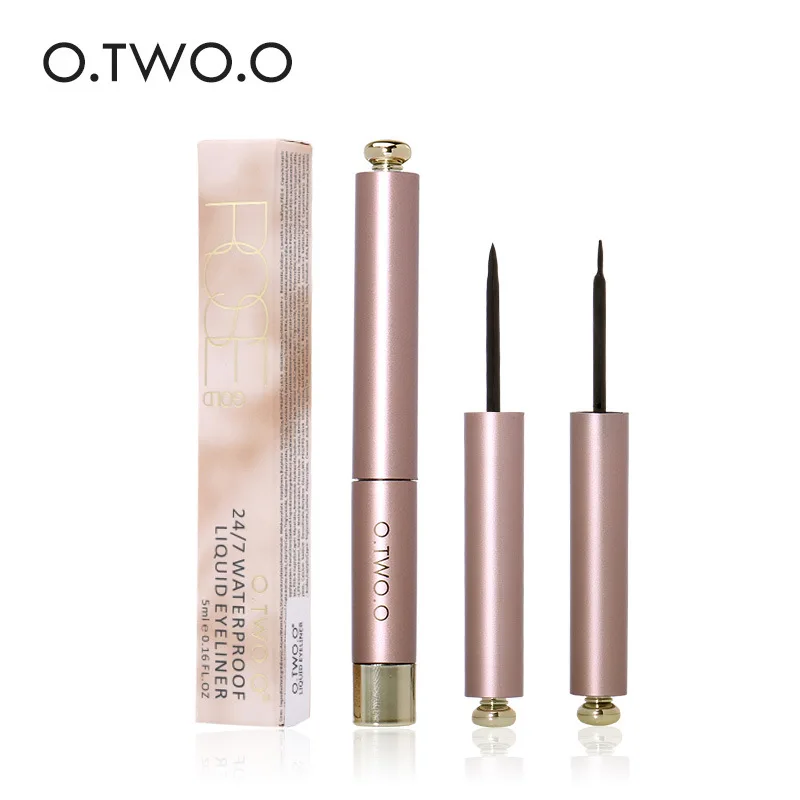 O. Tw o.o Rose Gold Series Eyeliner Liquid Quick-Dry Sweat-Resistant Not Smudge Eyeliner Two Brush Selectable O. Tw o.o Rose Gold Series Eyeliner Liquid Quick-Dry Sweat-Resistant Not Smudge Eyeliner Two Brush Selectable
