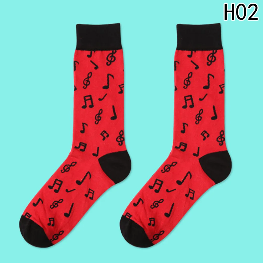 Мужские музыкальные носки с принтом пива, хлопковые длинные забавные носки в стиле хип-хоп Harajuku, дизайнерские высококачественные носки - Цвет: 2
