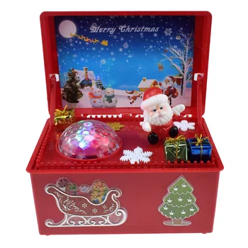 

LUDA Mini Electric Christmas Santa Claus Xmas Tree Snowman DIY Music Box with Lights Toys for Children Christmas Gifts