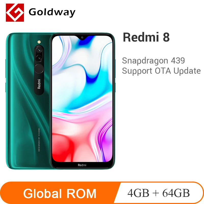 Xiaomi Redmi 8 4 Гб 64 глобальная ROM Восьмиядерный процессор Snapdragon 439 12 МП Двойная камера 6