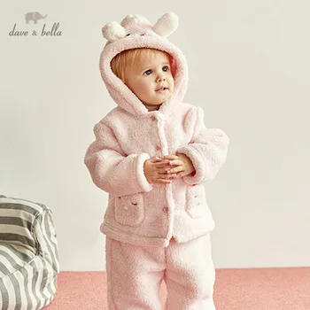 

DBJ11956 dave bella winter baby girls fashion cartoon rabbit hooded clothing sets kids cute long sleeve sets children 2 pcs suit