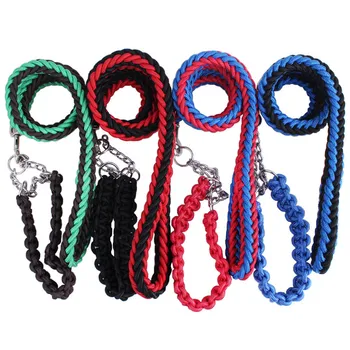 

New Color Eight-Strand Nylon Braided Pet Leashes Semi-Control Collars For Large Dogs