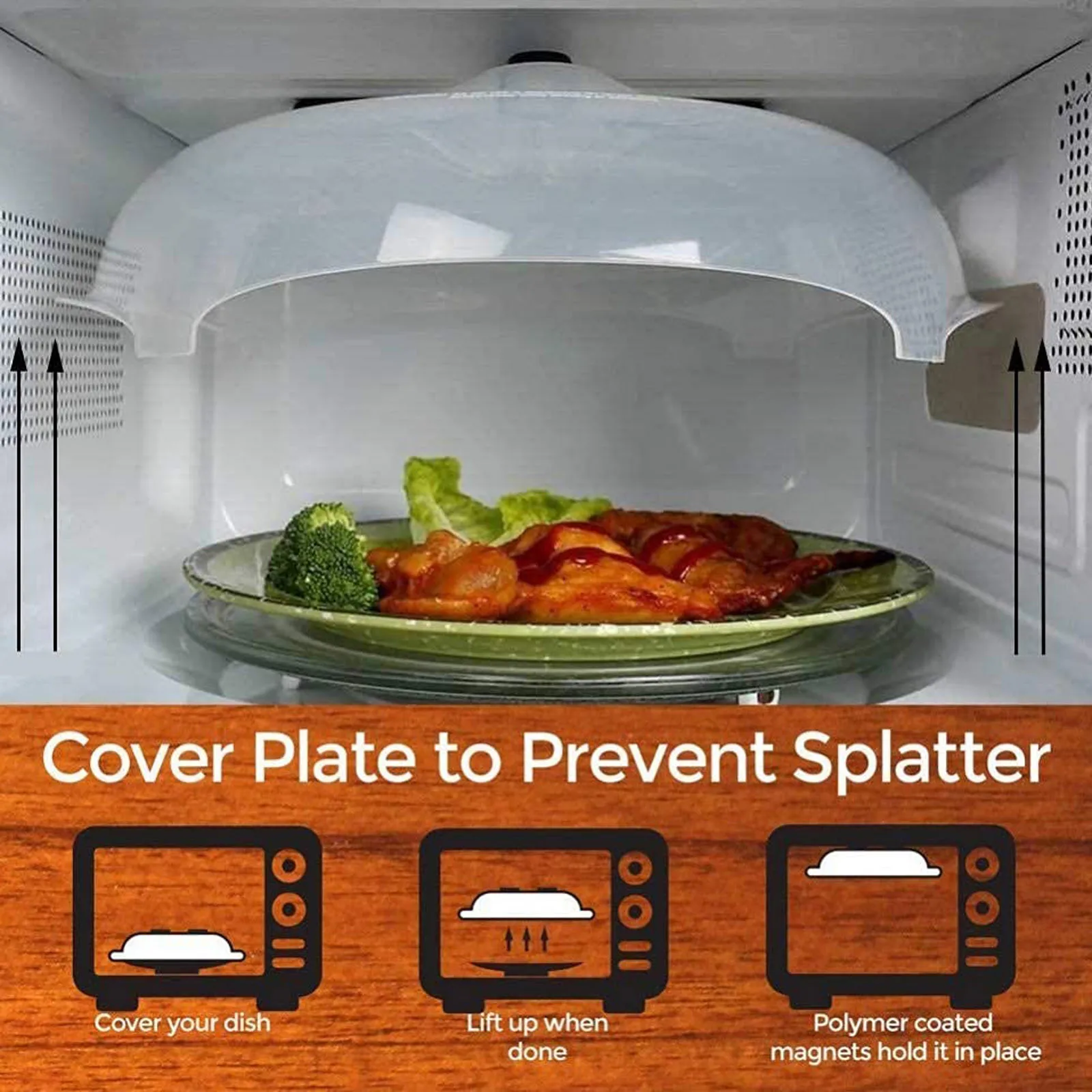 Transparent Microwave Plate Cover with Steam Vents Cover