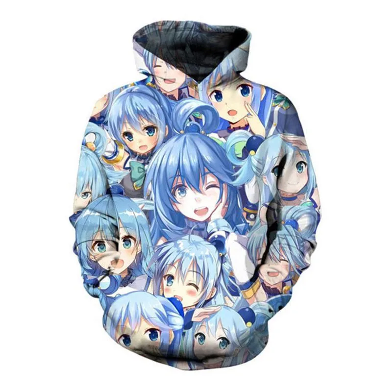 aqua konosuba moletom com capuz